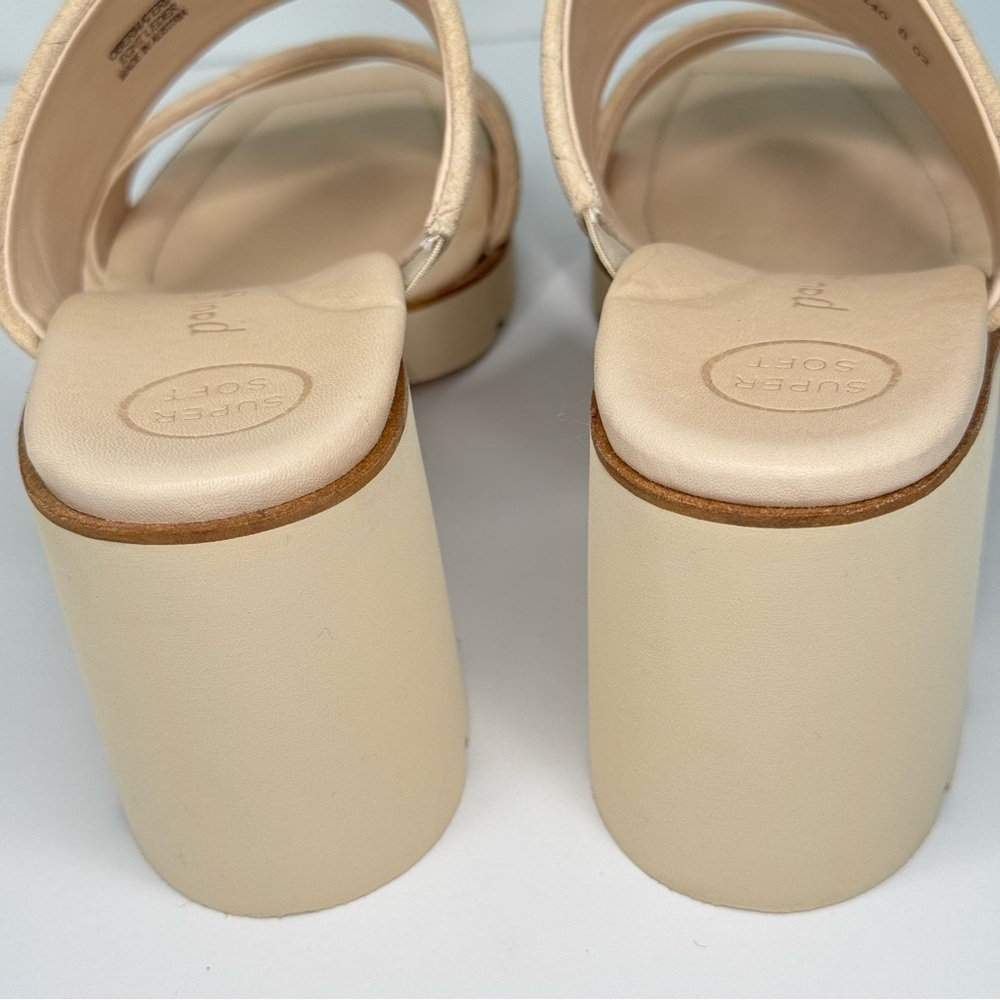 PAUL GREEN Lancy Sabbia Tan Suede Block Heel Sandals Mules Size 10 (UK 7.5) - Picture 7 of 15